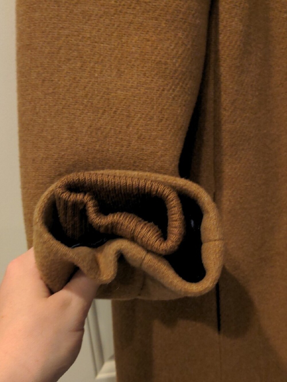 J Crew Women's Camel Tan Wool-Blend Peacoat - Picture 4 of 5